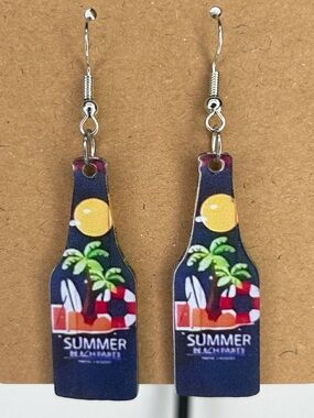 Summer Beach Bottle Dangle Earrings Fashion Jewelry
